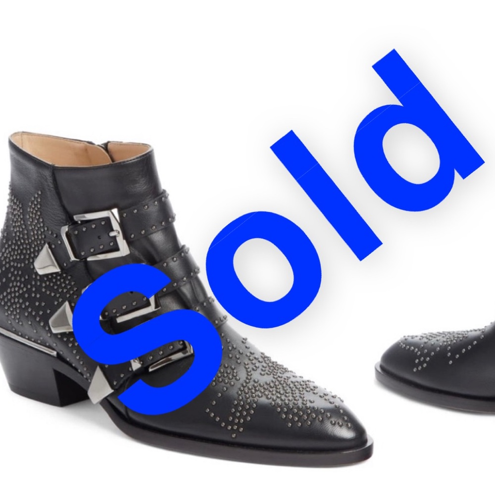 Chloe Susanna Stud Buckle Bootie Sz 37.5